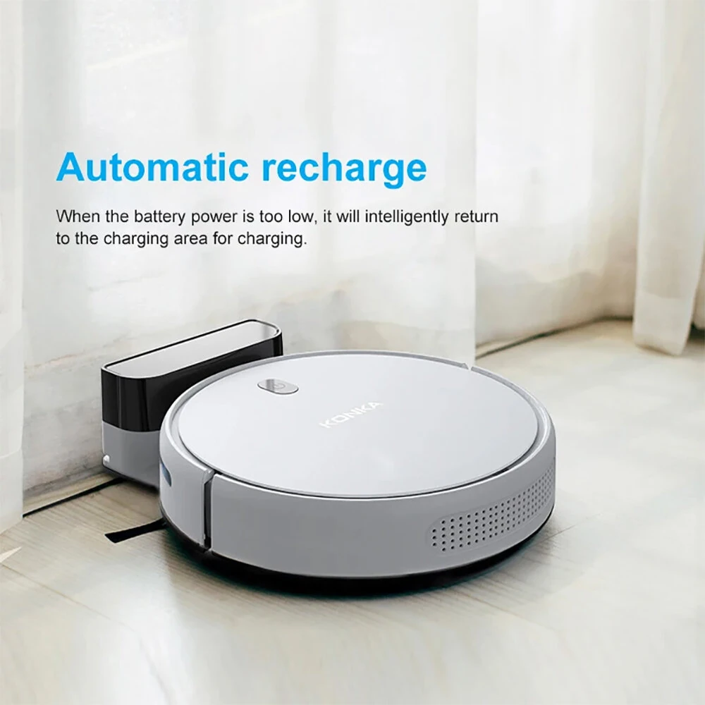 (image for) KONKA 3 In 1 1000pa Household Smart Sweeping And Mopping Vacuum Cleaner With 400ml Dustbin Capacity Automatic Charging for Home Office