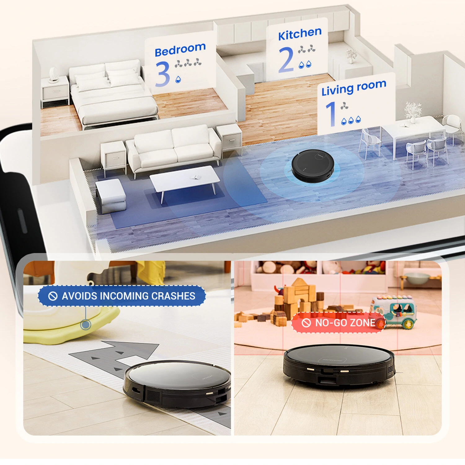 (image for) [USA Direct] Proscenic X1 Smart Vacuum Cleaner 3000PA Suction High Frequency Vibration Mop with Automatic Garbage Recovery Bucket Radar Navigation APP Control