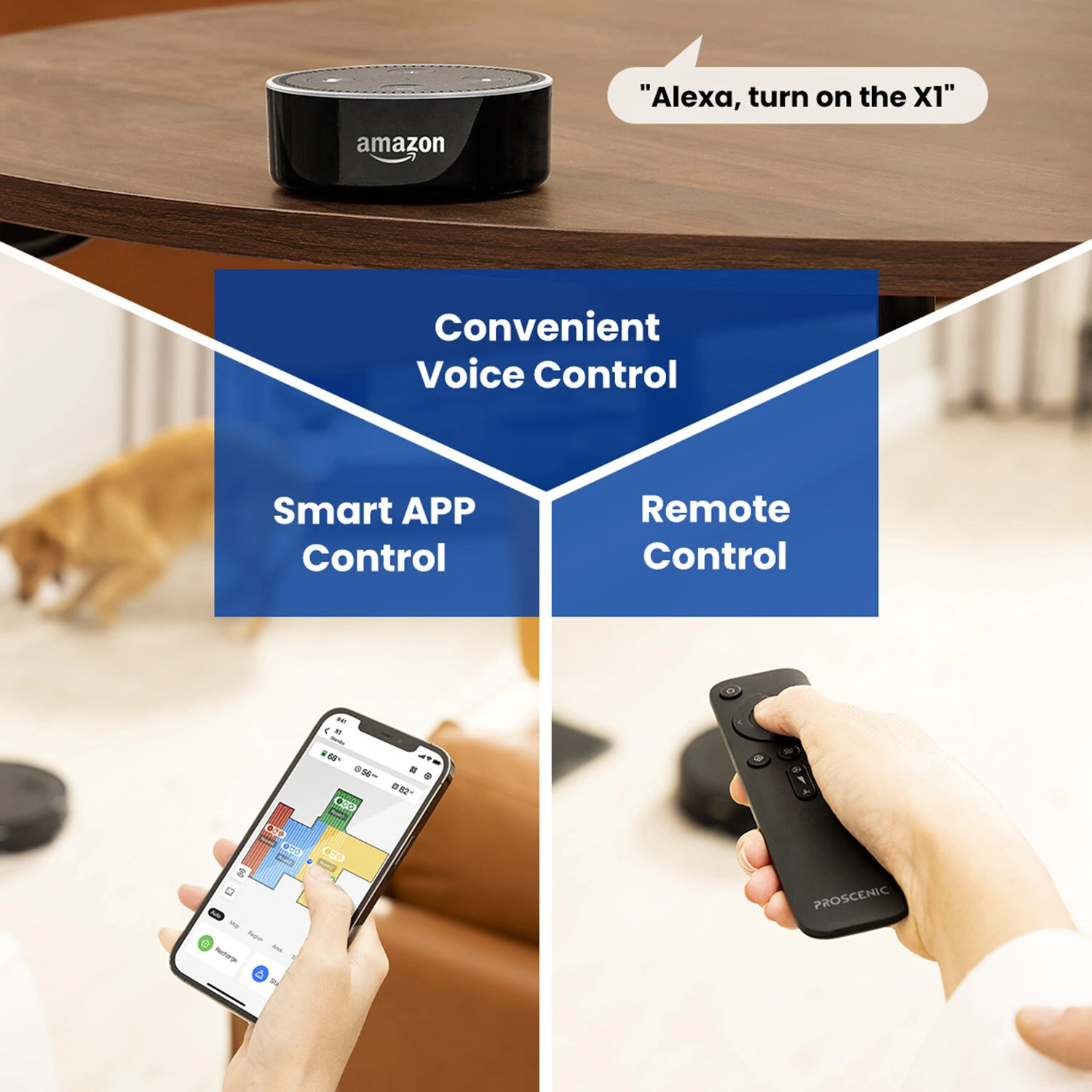 (image for) [USA Direct] Proscenic X1 Smart Vacuum Cleaner 3000PA Suction High Frequency Vibration Mop with Automatic Garbage Recovery Bucket Radar Navigation APP Control